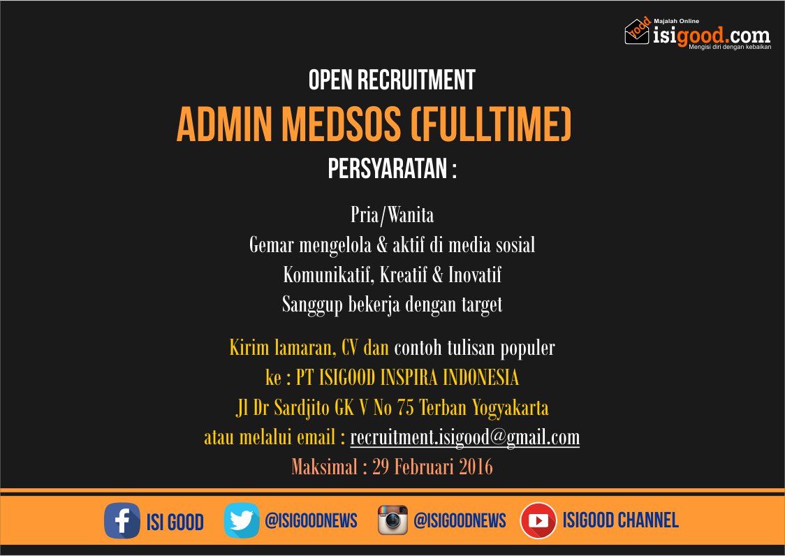 diiklanin's tweet photo. Siapa yang oke dan profesional?    Let's join! https://t.co/3eJnMtXeJS @isigoodnews