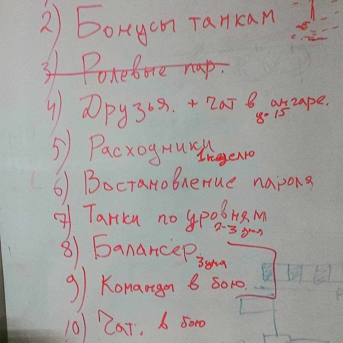 War_Boxes's tweet photo. Our #gamedev #todolist in the office. Sorry, Russian language only. ) #tanks #indiedev #featurelist https://t.co/YbVXLnvhPS