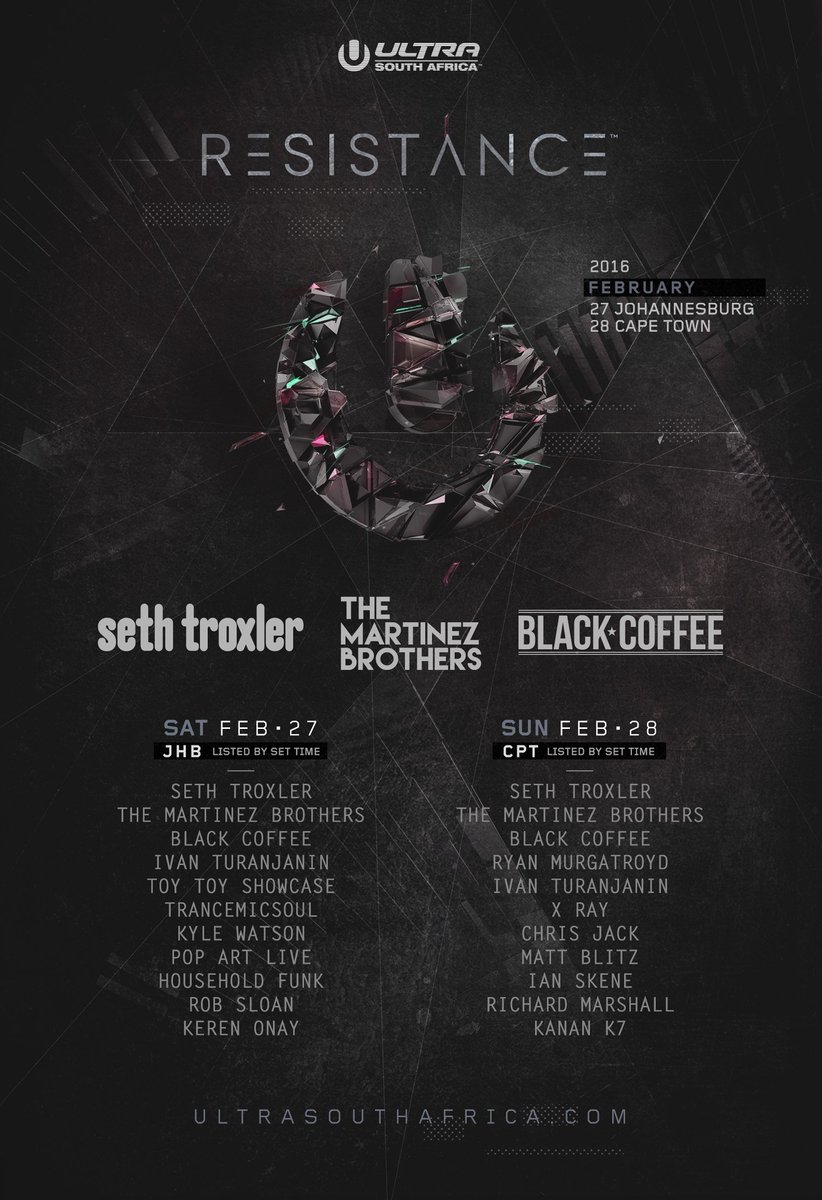 The Resistance is coming to #UltraSA2016! Tickets on sale via ultrasouthafrica.com