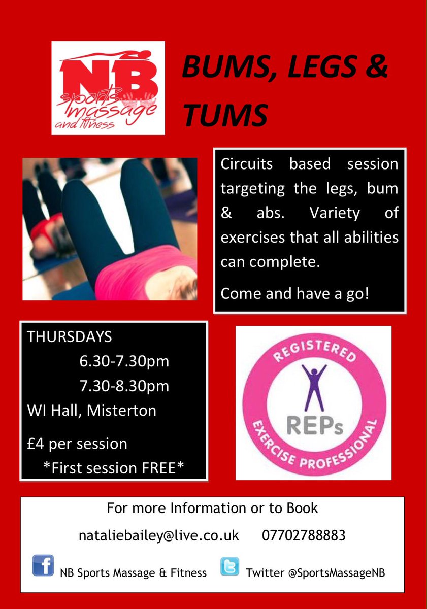 SportsMassageNB's tweet photo. ***NEW CLASS*** As of next week we have a new BLT class, 12 spaces per class, get in touch if you would like a place https://t.co/LfiNzvDnHH