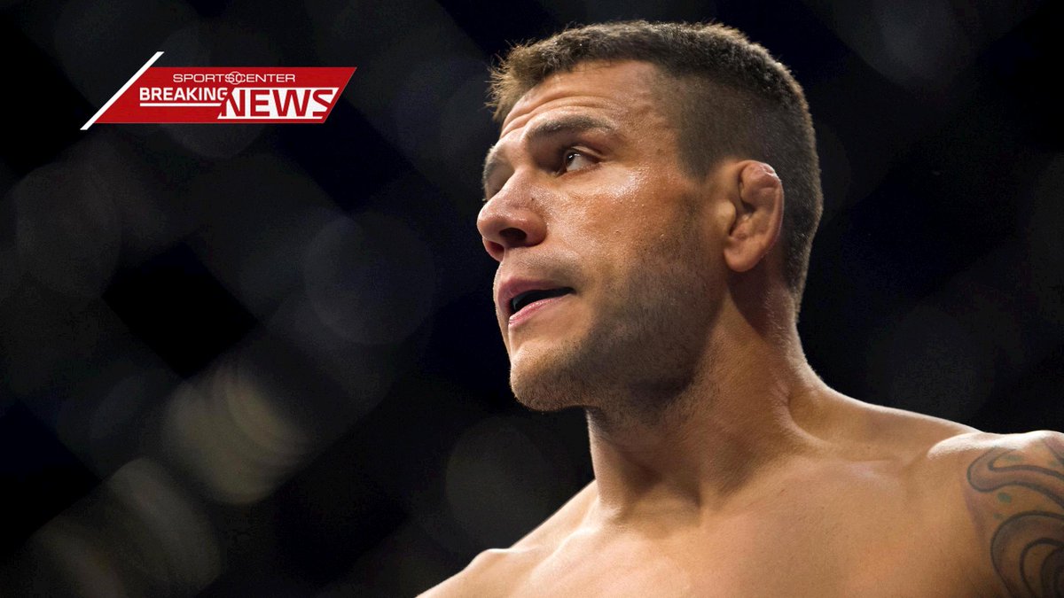 SportsCenter's tweet photo. BREAKING: Rafael dos Anjos withdraws (broken foot) from UFC 196 title fight vs Conor McGregor. (via @MMAFighting) https://t.co/26y8bi7NhF