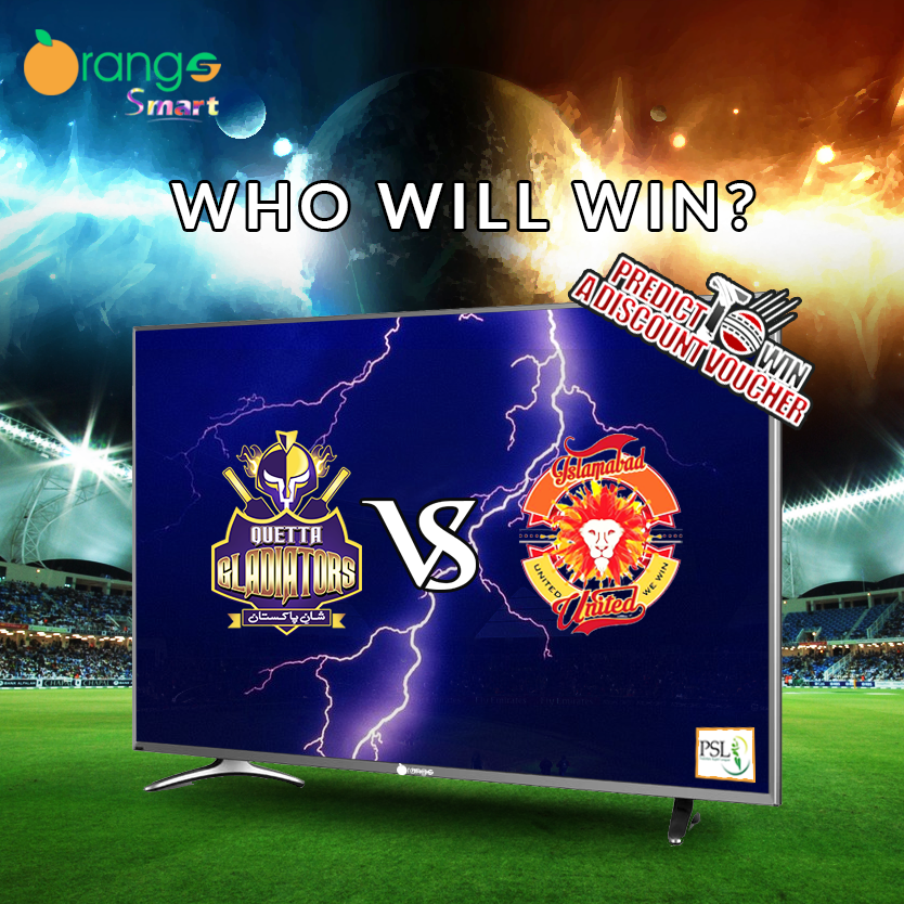 OrangeLEDTVs's tweet photo. #Predict2Win- Who will win today? Comment and Win a discount voucher from #OrangeLED #PSL #IslamabadVSQuetta https://t.co/0J8aN4hXTv