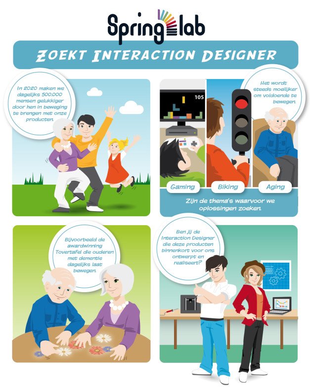 We're hiring! Interaction Designer met ervaring en humor gezocht. Check: springlab.nl/vacature/ delen mag :)