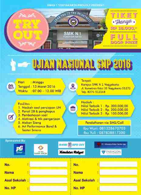 📣SMK N 1 YOGYAKARTA PROUDLY PRESENT📣
➡SMERO'S TRY OUT #2