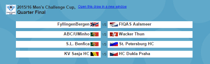 EHF_Activities's tweet photo. What do you make of the Men's Challenge Cup Quarter-final draw? Who will go all the way? https://t.co/Dz4JSGspvF