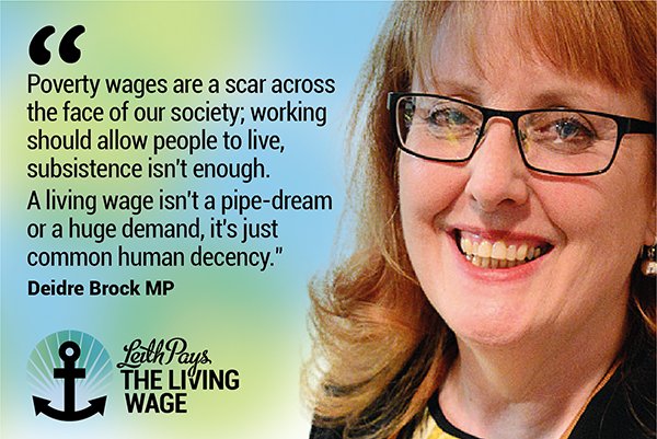 LivingWageLeith's tweet photo. @DeidreBrock on the importance of paying the #livingwage #LeithPaysTheLivingWage https://t.co/HtFxiPbped