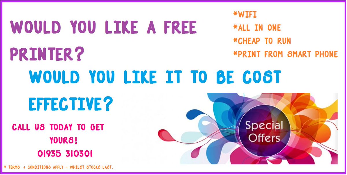 #FREE #PRINTER Call us today - whilst stocks last! 01935 310301
sales@link2inkltd.co.uk