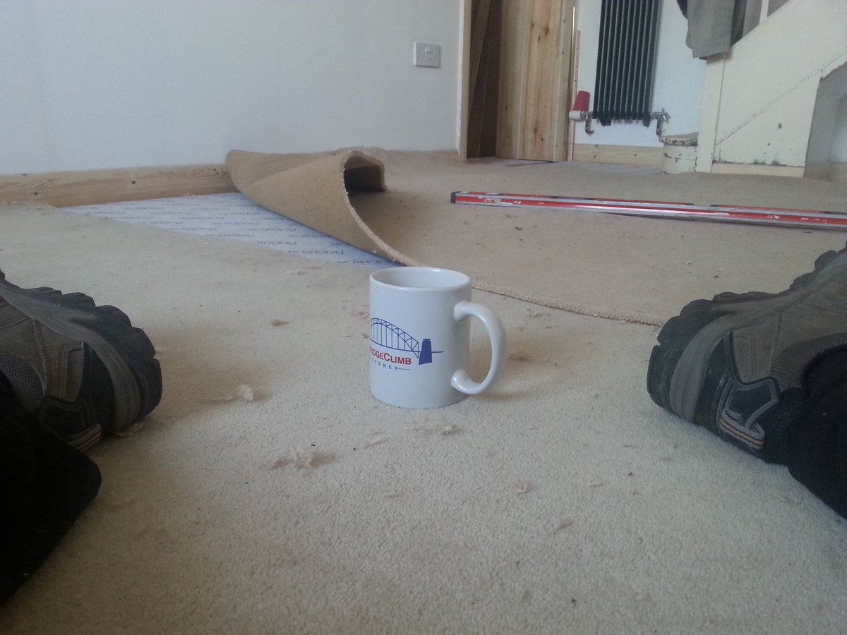 WardleLock's tweet image. Quick tea break whilst fitting carpet in lounge. Moving in tomorrow #takenawhile
