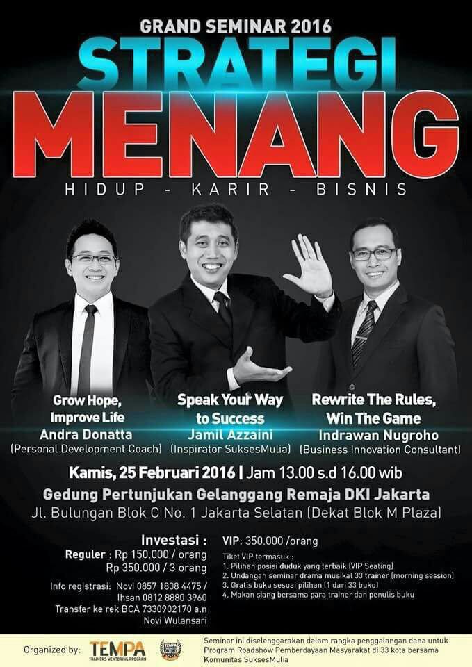 33. Atau datang aja ke seminar keren ini. Saya akan jelaskan pada Anda secara langsung!
