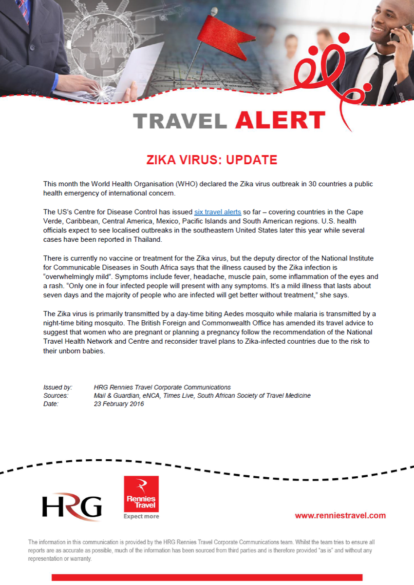 RenniesTravelZA's tweet image. #TravelAlert
Zika virus Update