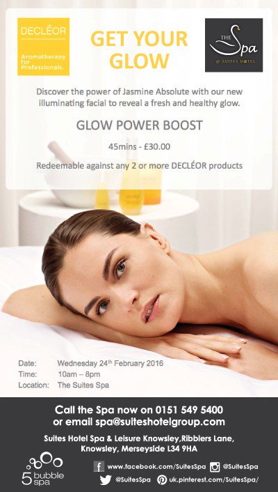 ✨Get Your Glow✨ 24th Feb-Glow Power Boost Facial ✨£30✨ redeemable against any 2 or more Decleor products! #facial