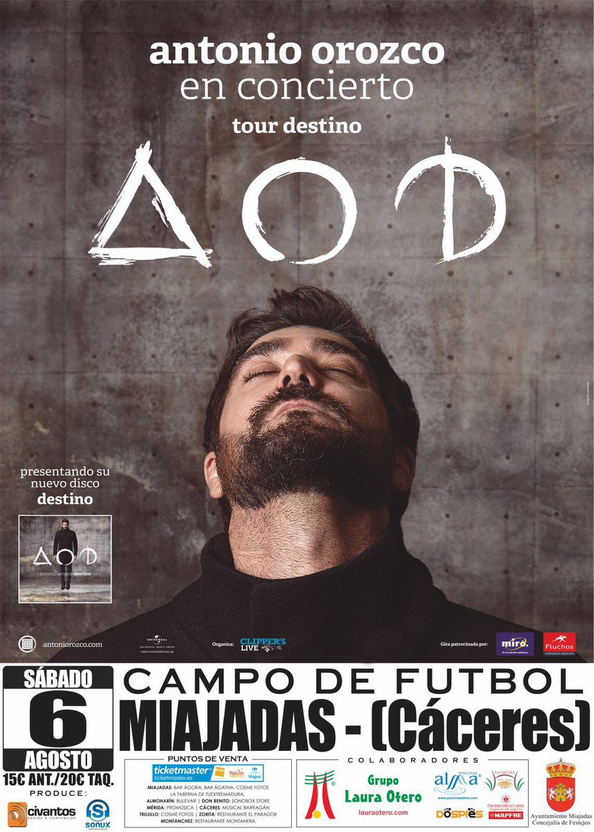 COPEDBVVA's tweet photo. Consigue ya tu entrada para @antoniorozco en #Miajadas 6 de Agosto
@ClubFansOROZCO
@AOrozcoFans_ @antonioroz https://t.co/GgdnOtXF4T