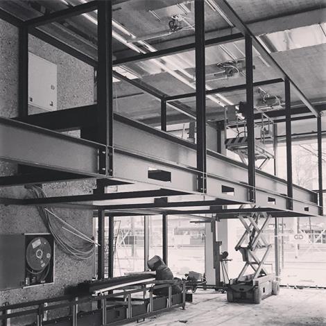 Sevil_Peach's tweet photo. Steelwork going in! Site visit to new @spacesworks location in Rotterdam. https://t.co/O4URlZfu28