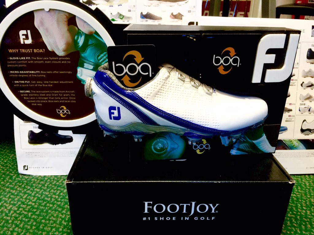 pleasingtonshop's tweet photo. Footjoy BOA, the future of golf shoes 😎 No more laces, just click and twist. #footjoy #golfshoe #comfort #boa https://t.co/xYLJIfkKYv