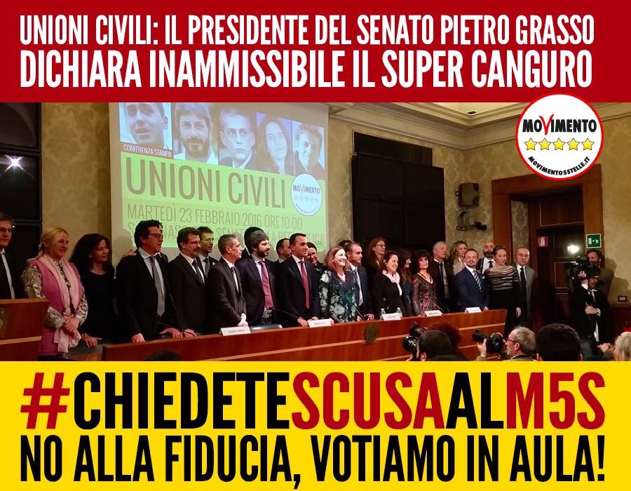 nicola_bianchi's tweet photo. Adesso anche il presidente del senato si accorge che il canguro è inammissibile. #chiedeteScusaAlM5S #m5s https://t.co/6ZTSR8Oiz7