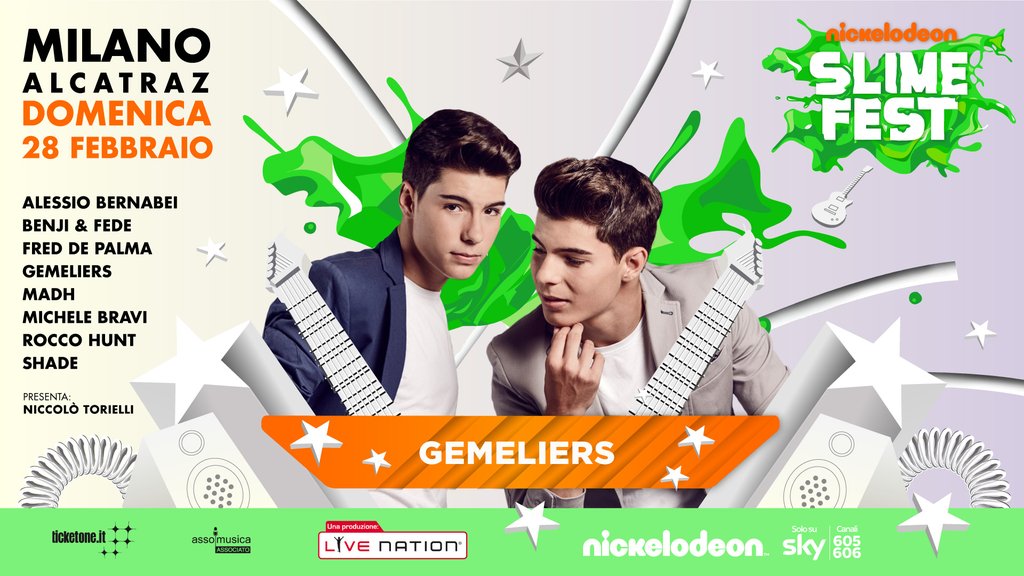 PepsRecordsES's tweet photo. Nuestros @GemeliersMusic actuarán este fin de semana en el #SlimeFest de @NickelodeonIT en #Italia! https://t.co/N97MLDAJWe
