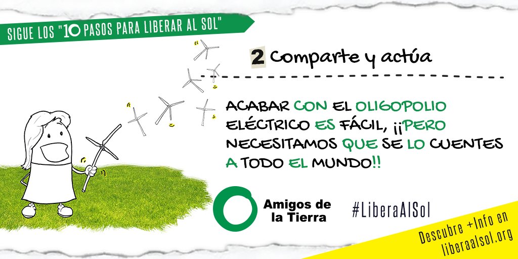 AmigosTierraEsp's tweet image. Una suma de esfuerzos de mucha gente en la misma dirección ¡lo cambiará todo! #LiberaAlSol bit.ly/1OyFKPs