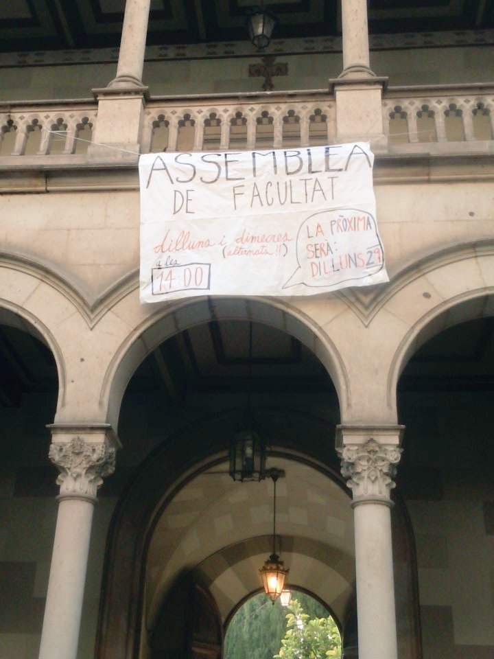 Participa a l'assemblea de facultat i creem la lluita a les universitats. la propera serà dilluns 29!