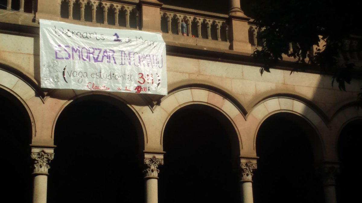 Dimarts 1 de Març esmorzar informatiu al claustre! Vine i informa't! #VAGA3M