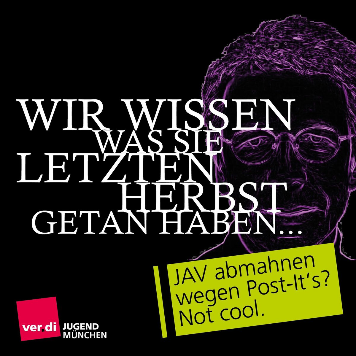 Verdijugendby's tweet photo. Heut sind wir ganz schön sauer! #münchenstift #sigibenker #javabmahnen #jetztreichts https://t.co/5tB8M234nF