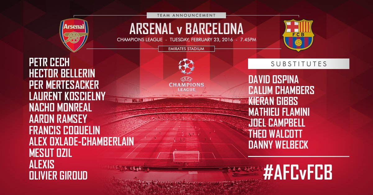 Arsenal Vs Barcelona (CL 1st leg)  Cb64Ne9WAAAVz4L