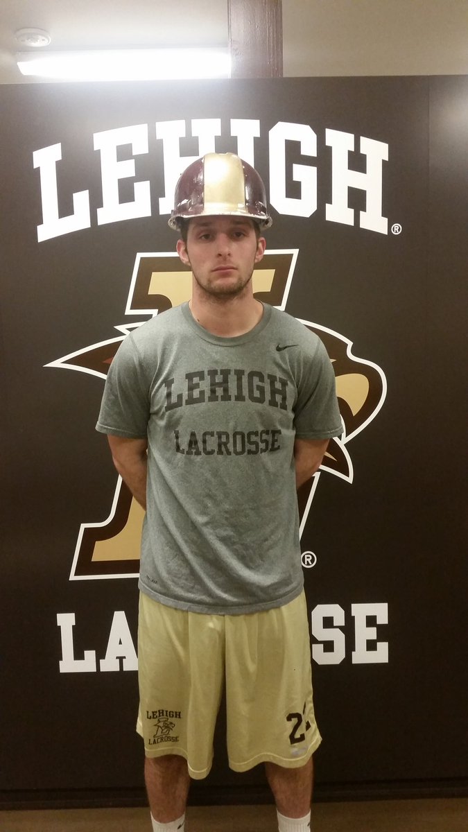 LehighMLax's tweet photo. Hard Hat Award goes to @ianstrain3 , a guy who comes to work everyday and gets the job done. #WinToday https://t.co/HsPF2nVpez