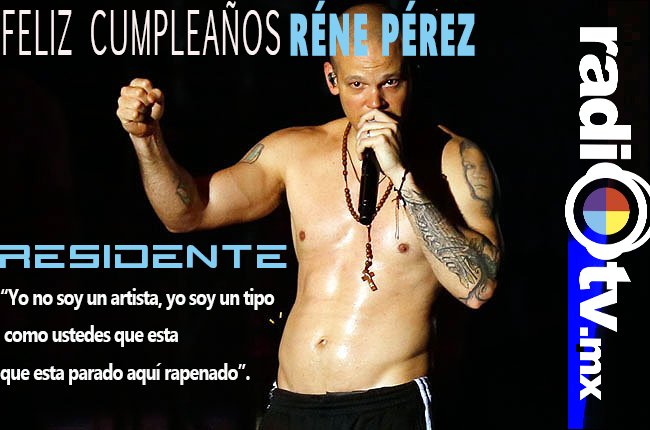 radiotvmx's tweet photo. ¡Feliz cumpleaños @Residente! El 23 de febrero de 1978 nace el cantante y compositor puertorriqueño. #UnDíaComoHo https://t.co/YnimqnsVsj