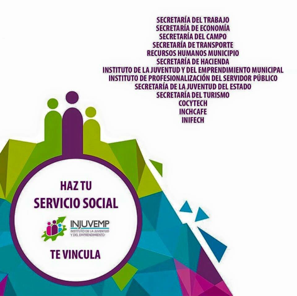 ¿Quieres o conoces a alguien que quiera hacer su servicio social? Hazlo hoy, no te quedes.

#INJUVEMP te vincula.
