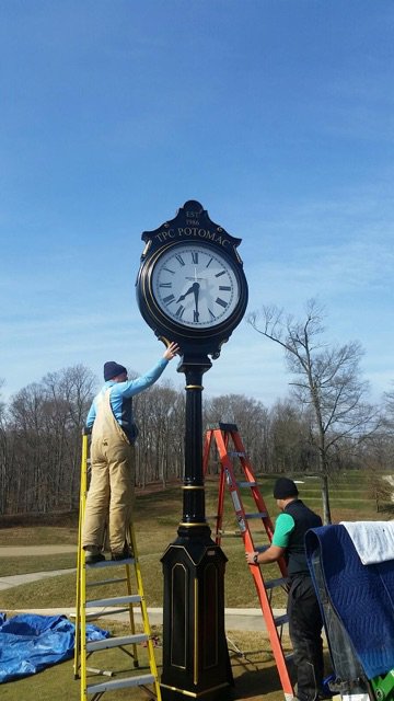 TPCPotomac's tweet image. TPC Potomac's newest addition! #WhatTimeIsIt #ClockTime #TPCPotomac #PlayTPC #TimeTuesday
