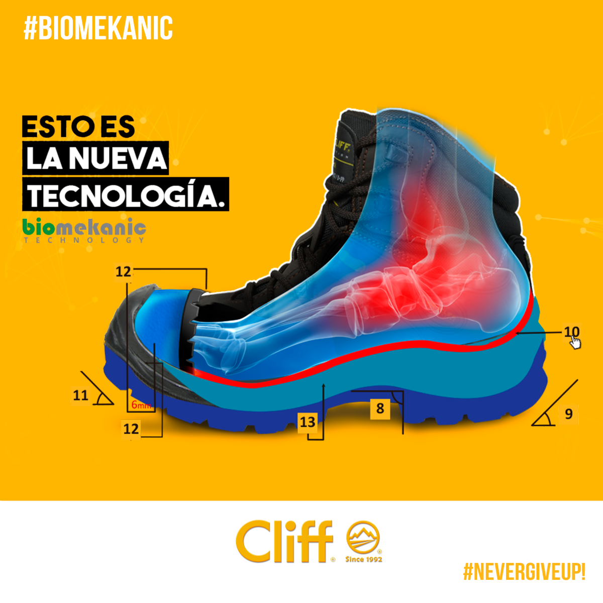 CliffSince1992's tweet photo. #Biomekanic #ProcliffProtection Diseñado con alta tecnología y suelas de alto rendimiento #MartesDeGanarSeguidores https://t.co/1jiInze2QL