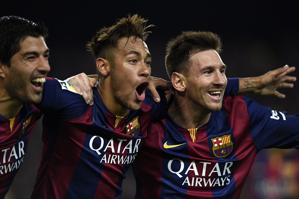 BBCSport's tweet photo. Messi, Neymar &amp; Suarez have 91 goals this season. Arsenal have scored 61.

Kick-off in 45.

https://t.co/H49idd0aCq https://t.co/4Q9QnGObzo