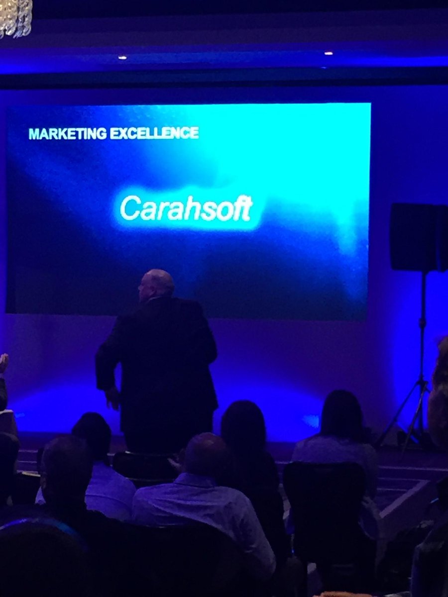 AugustSchell's tweet photo. Recognition for @Carahsoft at @splunk #PKO2016. Nifty! Thanks to them and @SplunkGov for being awesome partners. https://t.co/3ddp14iJVQ