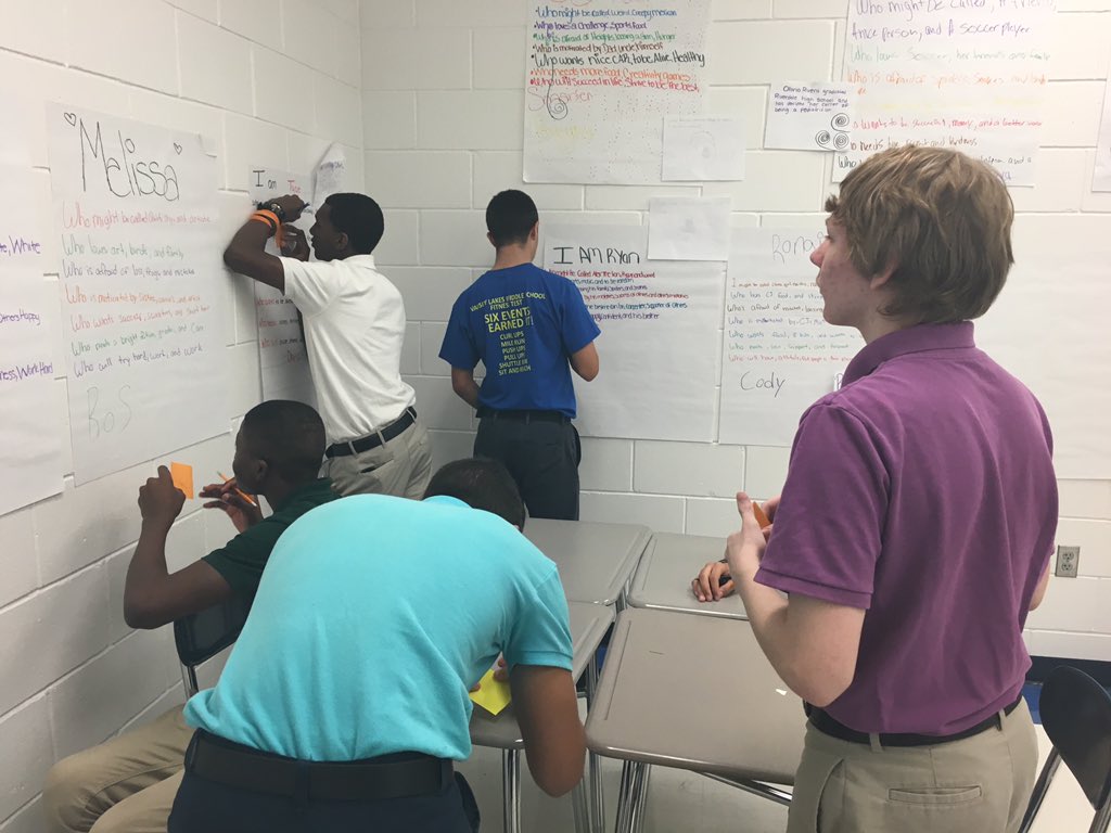 PrenticeDrK's tweet photo. My Leadership & Analysis scholars did silent gallery walk --connections and intersections #APteaching #walkthewalk https://t.co/ab19R4wXem
