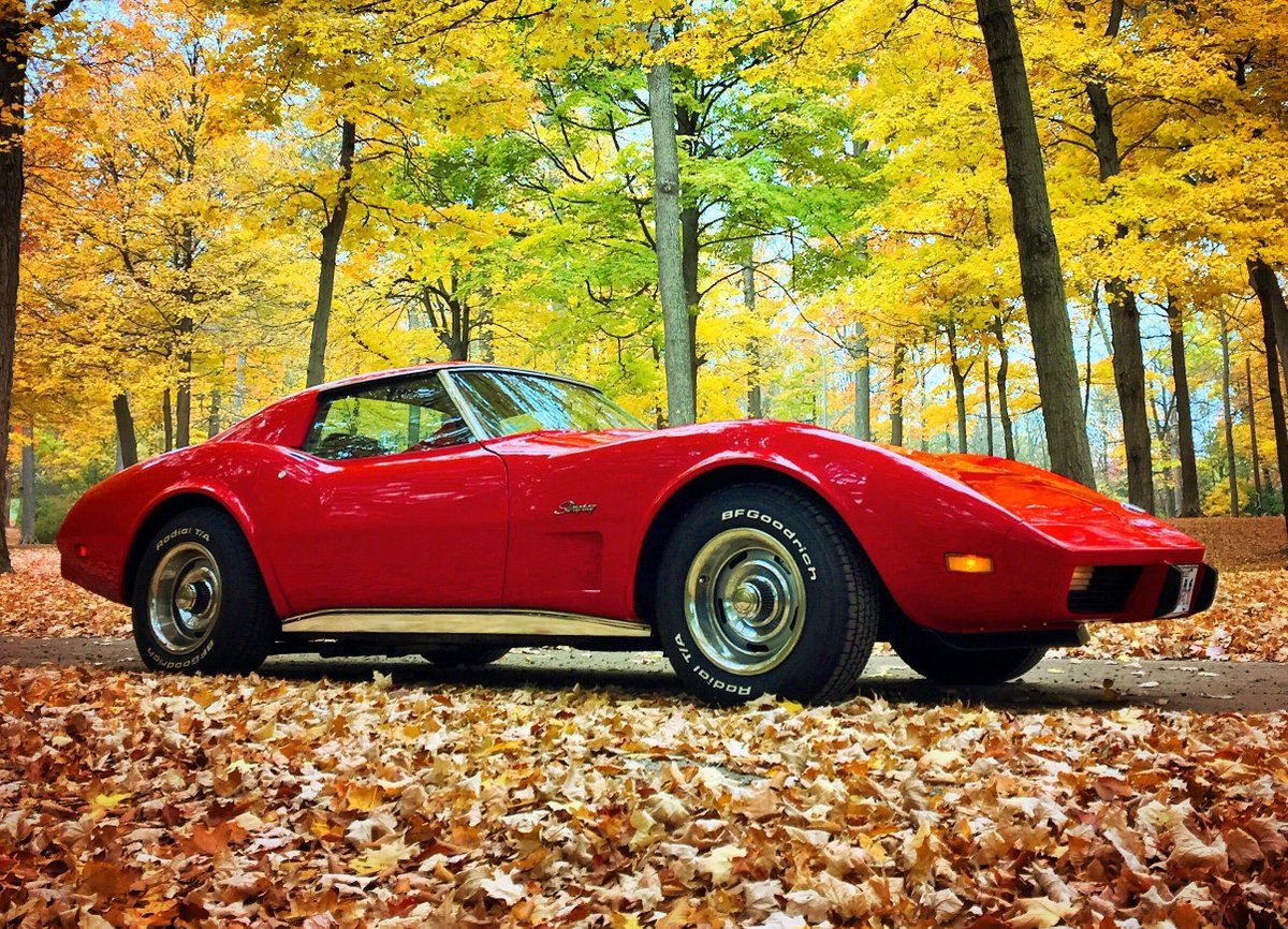 GM's tweet photo. Any season, any setting. The 1976 #Corvette Stingray is timeless. Thanks to Scott W. for sharing! https://t.co/AY55CLbUnT