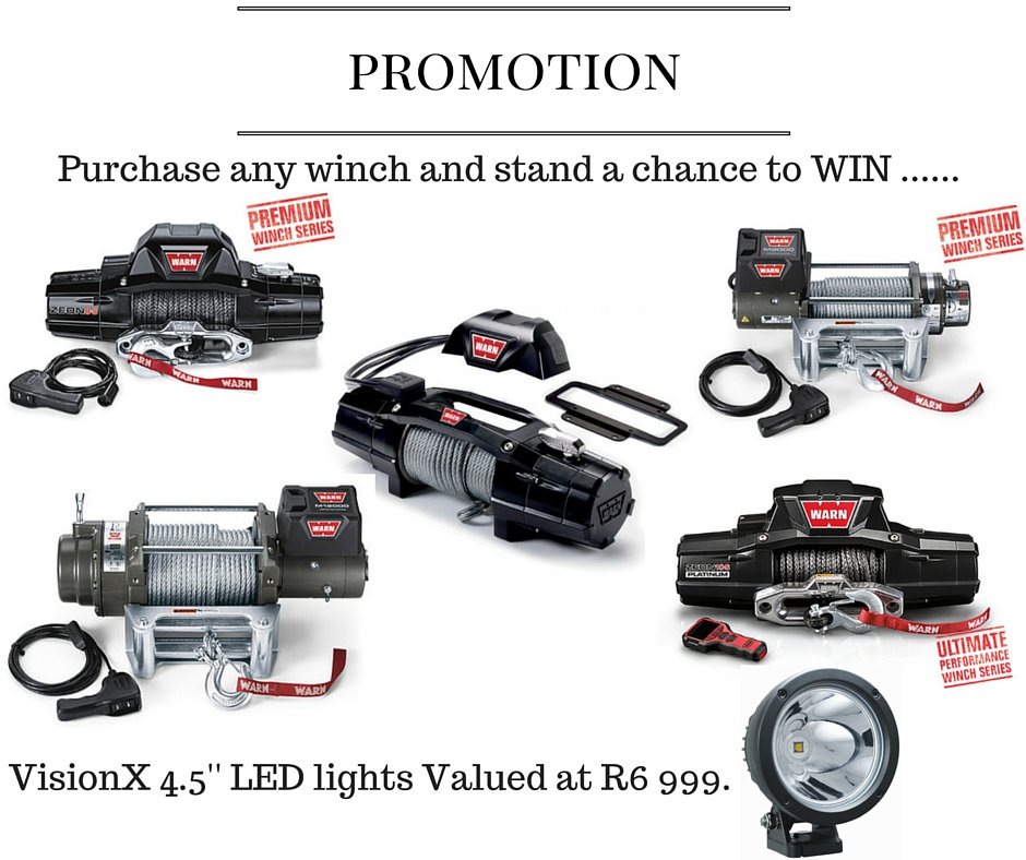 WkndWarriorSA's tweet photo. Purchase any #WARN winch on offer and stand a chance to WIN a set of #VisionX 4.5'' lights. https://t.co/AZq7kv9AVQ https://t.co/HgWdToOVOv
