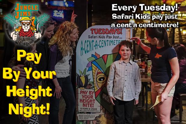JungleJimsCorp's tweet photo. Tuesday is Kids Pay-by-your-Height night! Safari kids pay just a-cent-a-centimetre! #SwingOnIn #DoYouMeasureUp? https://t.co/nwDfUy2tpQ