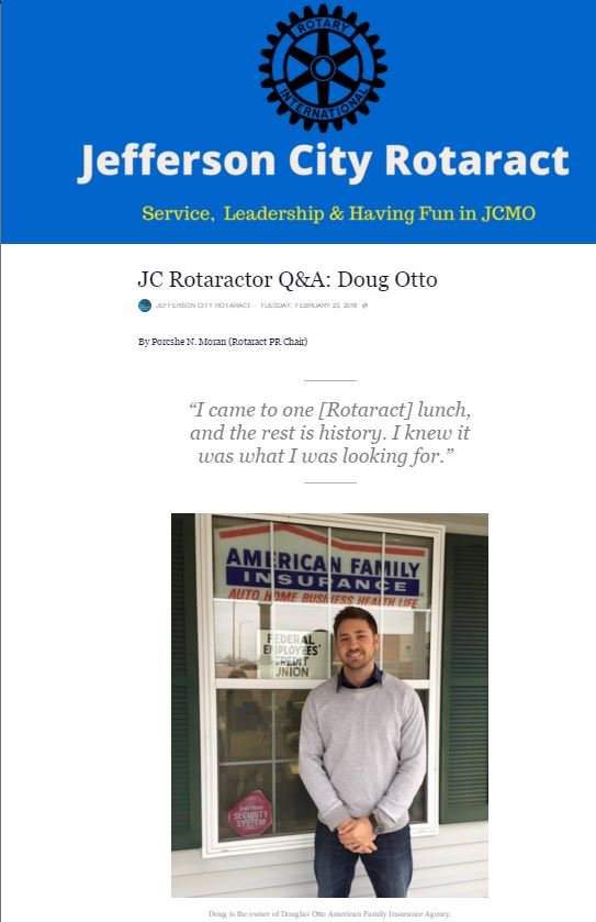 Check out this Q&amp;A with JC Rotaractor Doug Otto! goo.gl/4PWWey #jcmo #midmo #rotaract #rotary