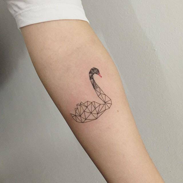 fake tattoo sticker lotus flower swan 8.25