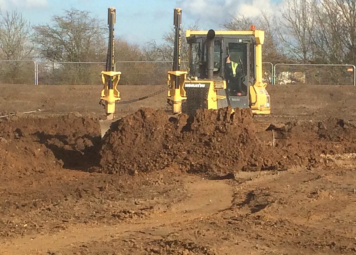 McArdleSportTec's tweet photo. We've started earthworks @EtonburyAcademy, Bedfordshire ready to install their new 3G pitch @TigerTurfUK #atomicpro https://t.co/pOB2mQvzix