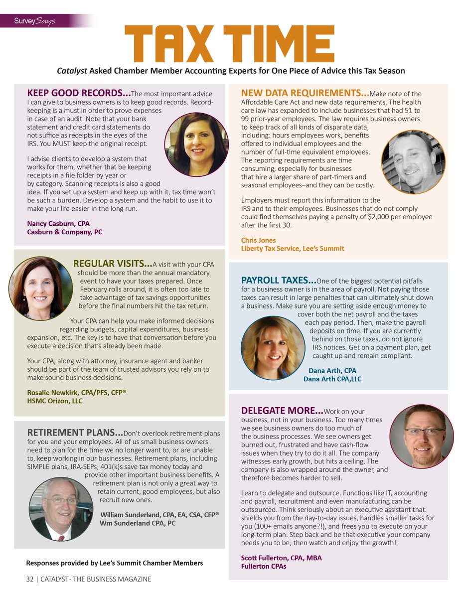 lsummitchamber's tweet photo. TAX TIME is coming are you ready? Check out the following tips from some #lschamber member accounting experts. https://t.co/Bb7HFS7YUO