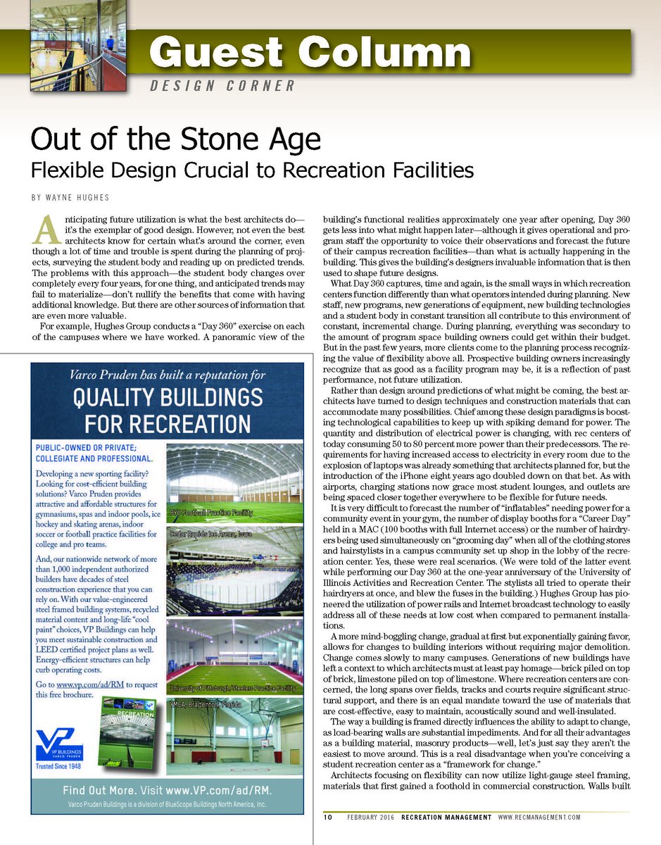 'Out of the Stone Age: Flexible Design Crucial to Recreation Facilities' hgaarch.com/?page_id=34