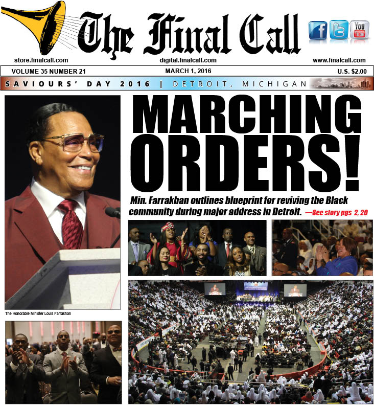 TheFinalCall's tweet image. New Edition:: Marching Orders! Minister #Farrakhan Outlines Blueprint for Reviving the Black Community. #SD16DET