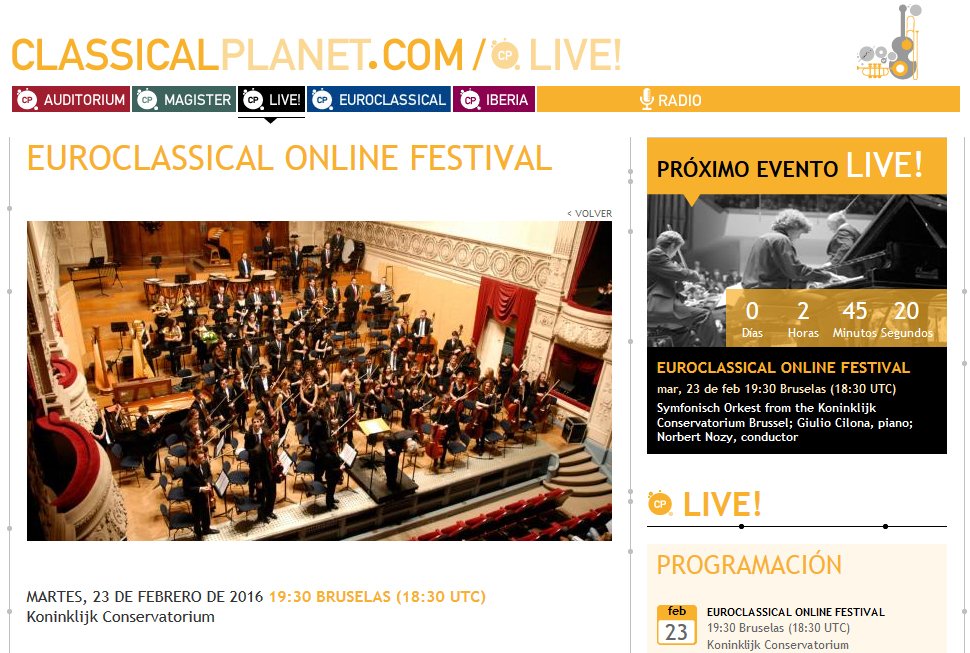 EscuelaRSofia's tweet photo. ¡Escucha a la Orquesta del Conservatorio Bruselas! 19.30h en #Euroclassical Online Festival
https://t.co/cc6OobH0gw https://t.co/M1E8C7r0F5