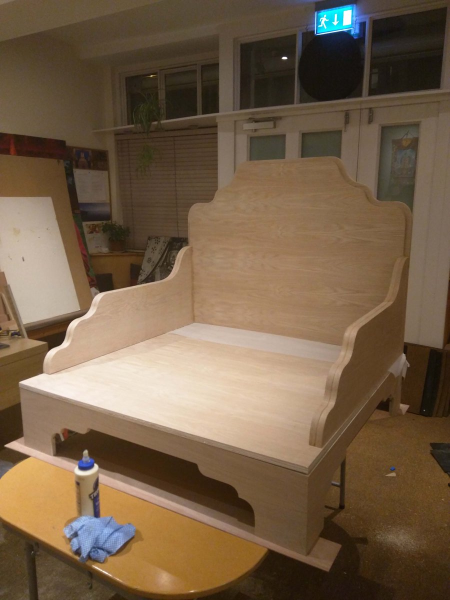 cutandconstruct's tweet photo. We CNC cut the Oak veneered Throne for Rigpa Tibetan Buddhist Centre London designed by Jonathan Garner #furniture https://t.co/iwskbxadUz