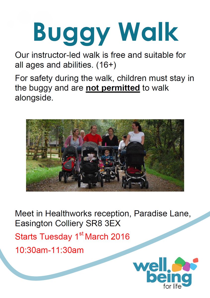 WBFL_Durham's tweet photo. Join in with our Buggy Walk in Easington! Meet new people and feel healthier! #EastDurham #CoDurhamHealth https://t.co/aNdbEbypdB