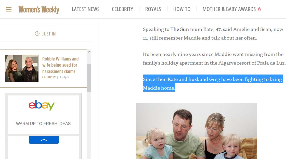 Oh nooo! Have #WomensWeekly forgotten who Gerry #mccann is already? :/ Well he's been very quiet of late 'Greg' LOL