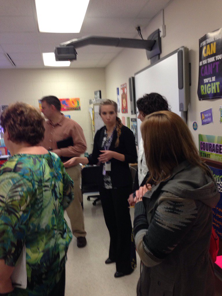 thompso77862803's tweet photo. Dodgeland math teacher, Laura Yundt, describes to our Barneveld guests how students use iPads in her class. https://t.co/NZgSgPy9qE