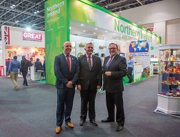 DETI Min Jonathan Bell supports 13 NI cos <a href="/Gulfood/">Gulfood</a> 1 of world’s largest food &amp; hospitality trade shows #EnjoyNI16