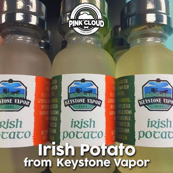 PinkCloudVape's tweet photo. Irish Potato by @keystonevapor is in stock!! Irish Potato is a spot on replica of the traditional Philadelphia conf… https://t.co/sDQXKBYBBr