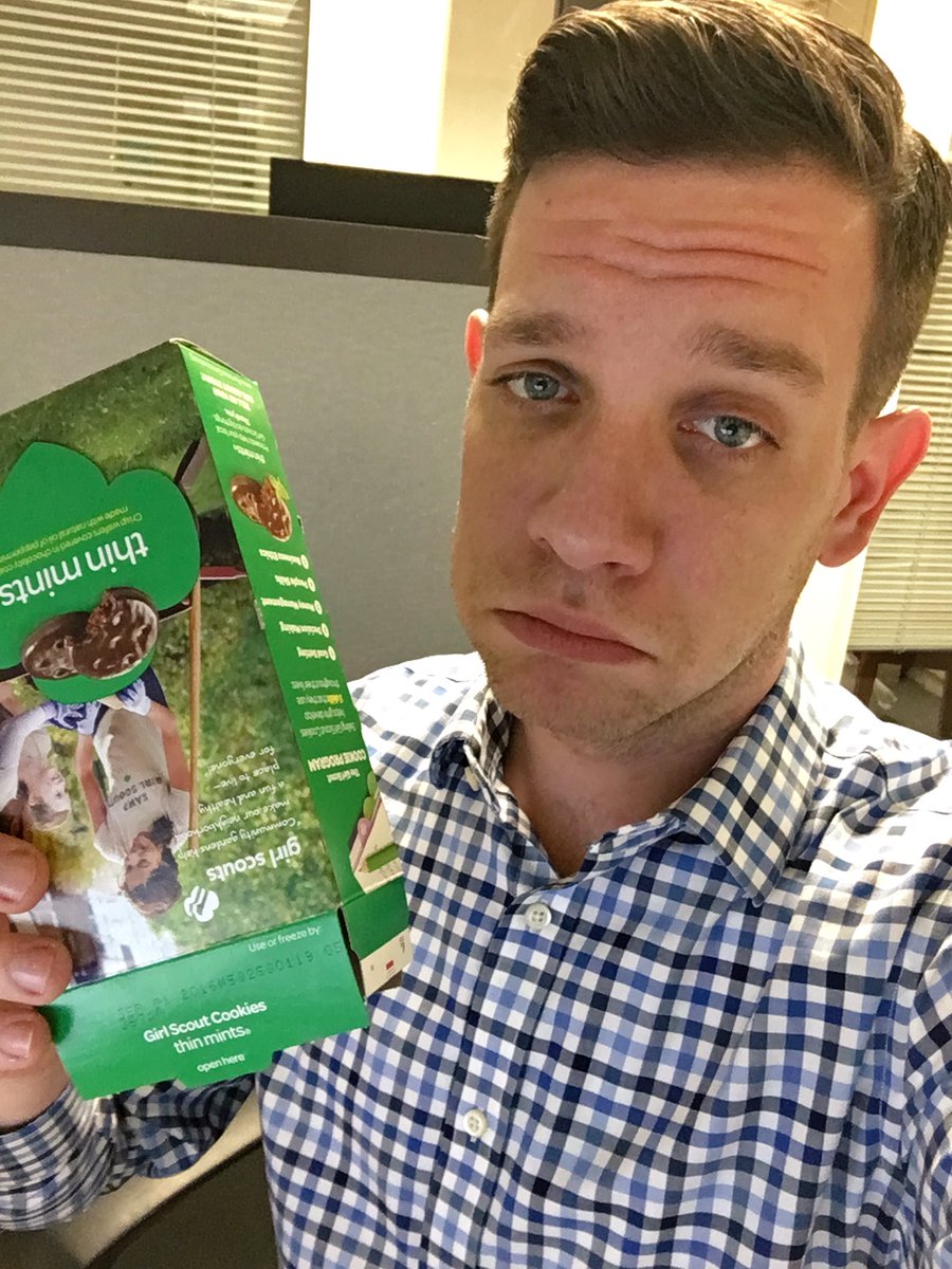 jimsheppard's tweet photo. Holiday's over! #GirlScoutCookies #AllGone #ThinMints #NoMints https://t.co/RNAHXHCLDV